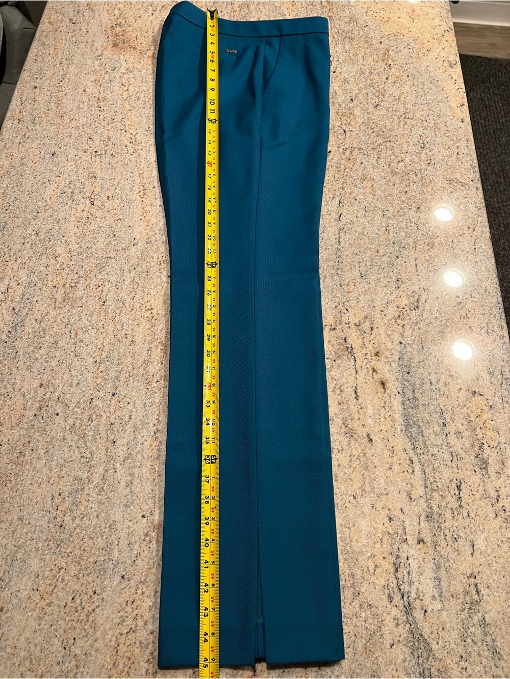 Hugo Boss Teal Straight-Leg Dress Pants